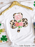 Monogram Leopard Shamrock St Patricks Day Tee