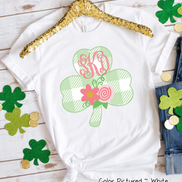 Monogram Buffalo Plaid Shamrock St Patricks Day Tee