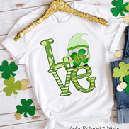 Monogram LOVE & Gnome St Patricks Day Tee
