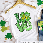 Monogram LOVE & Clover St Patricks Day Tee