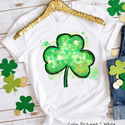 Monogram Watercolor Shamrock St Patricks Day Tee