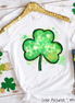 Monogram Watercolor Shamrock St Patricks Day Tee