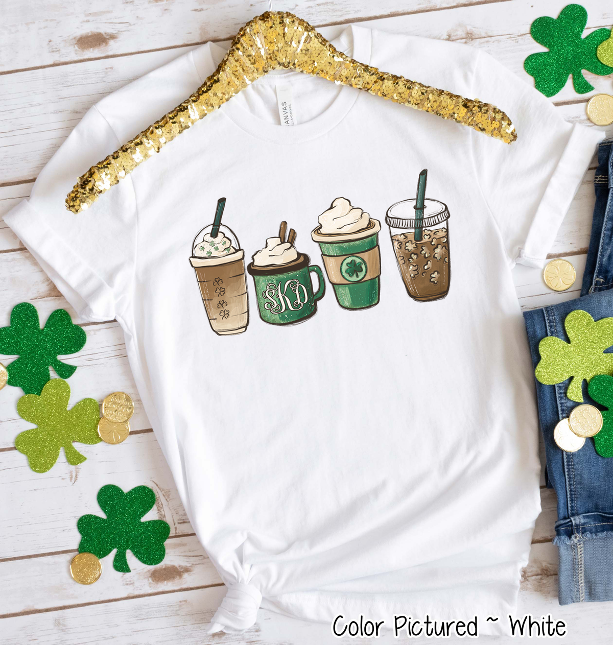 Monogram St Patricks Day Coffee Tee