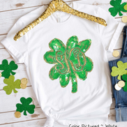 Monogram Gold Accent Clover St Patricks Day Tee