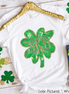 Monogram Gold Accent Clover St Patricks Day Tee