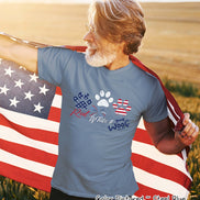 Red White and Woof Dog Lovers Patriotic Tee