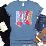 Patriotic Brush Stroke Monogram Tee