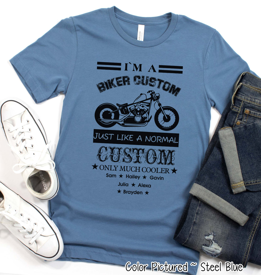Custom Dad-Father-Papa-Grandpa Biker Tee