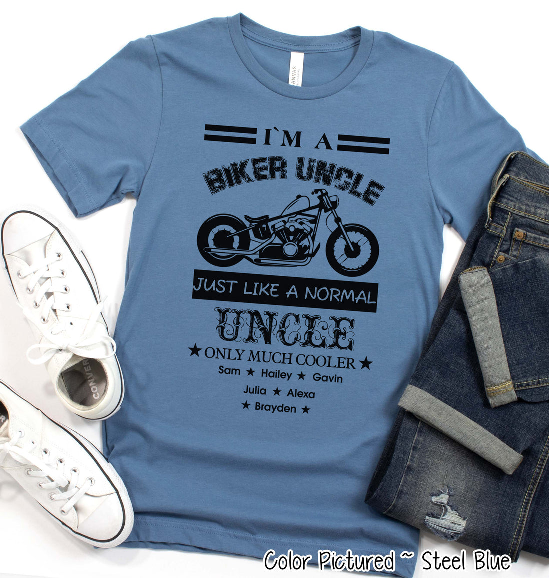Custom Dad-Father-Papa-Grandpa Biker Tee