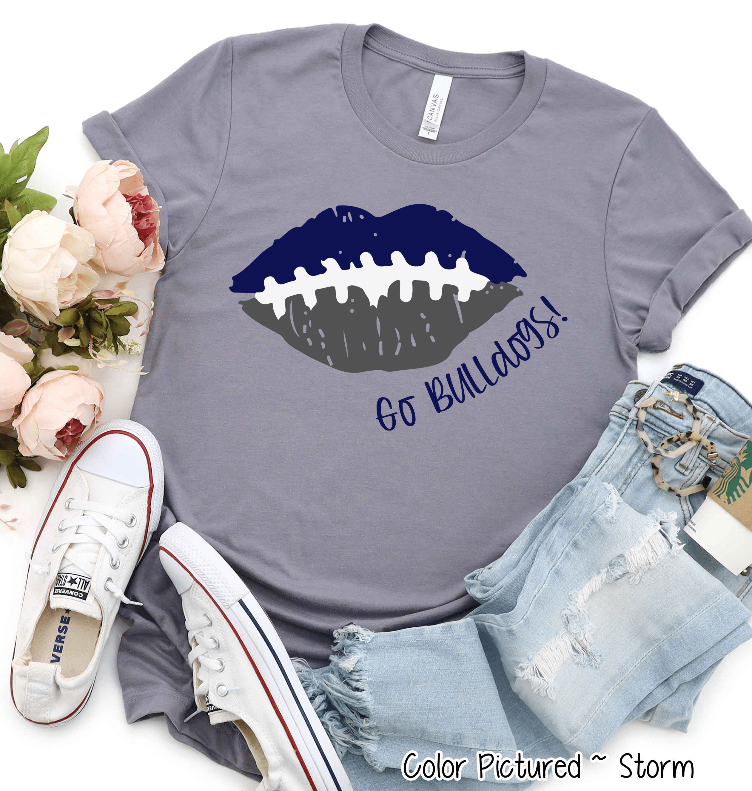 Custom Football Lips Graphic Tee