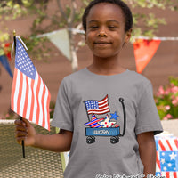 Patriotic Blue Wagon Customized with Name Tee
