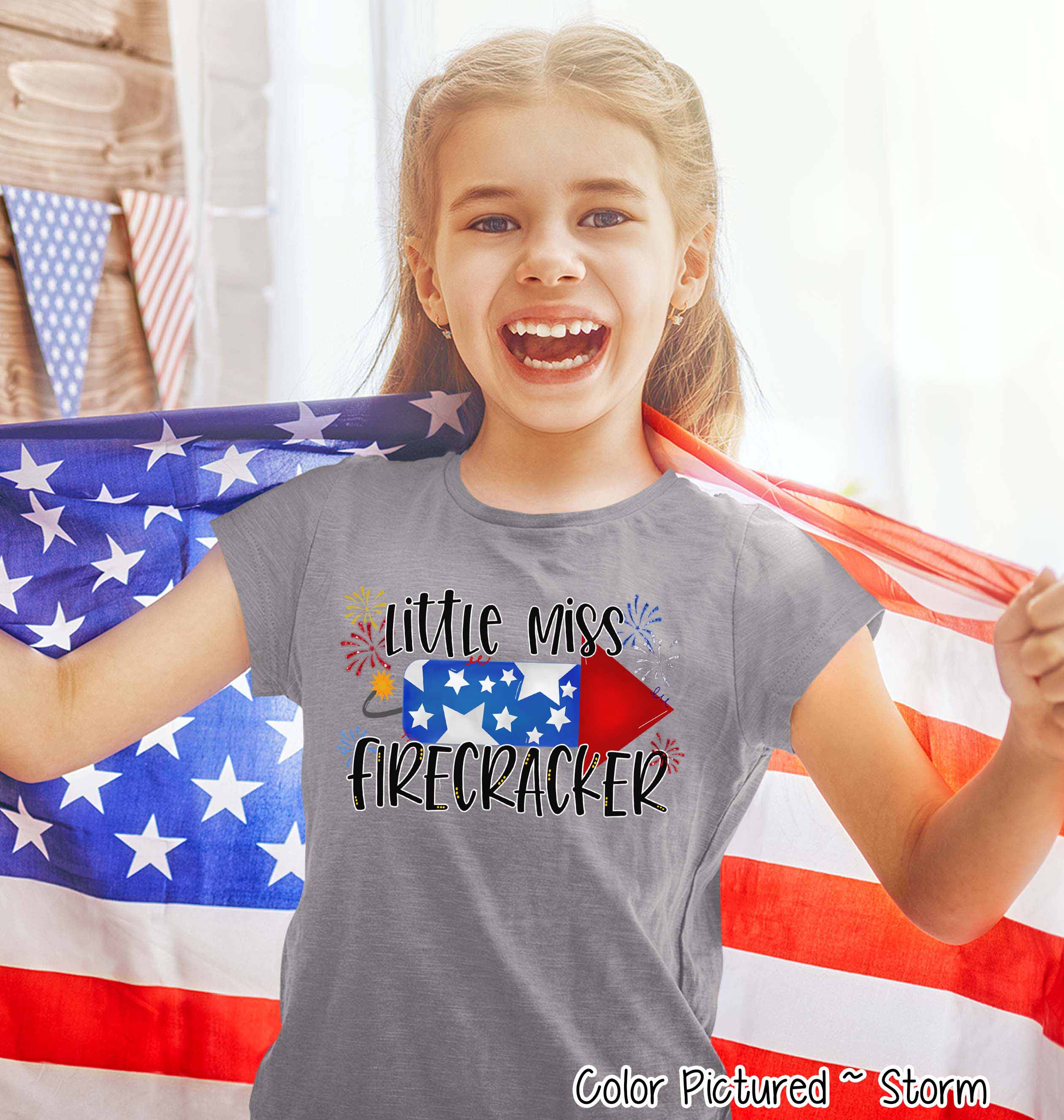 Little Miss Firecracker Patriotic Tee