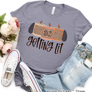 Getting Lit Fall Leopard Print Monogram Candles Tee