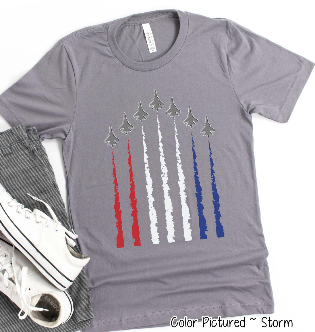 Jets with Patriotic Smoke Trails Tee