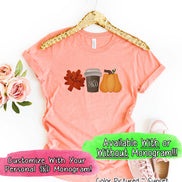 Leaf's, Latte's, & Pumpkin's Monogram Tee
