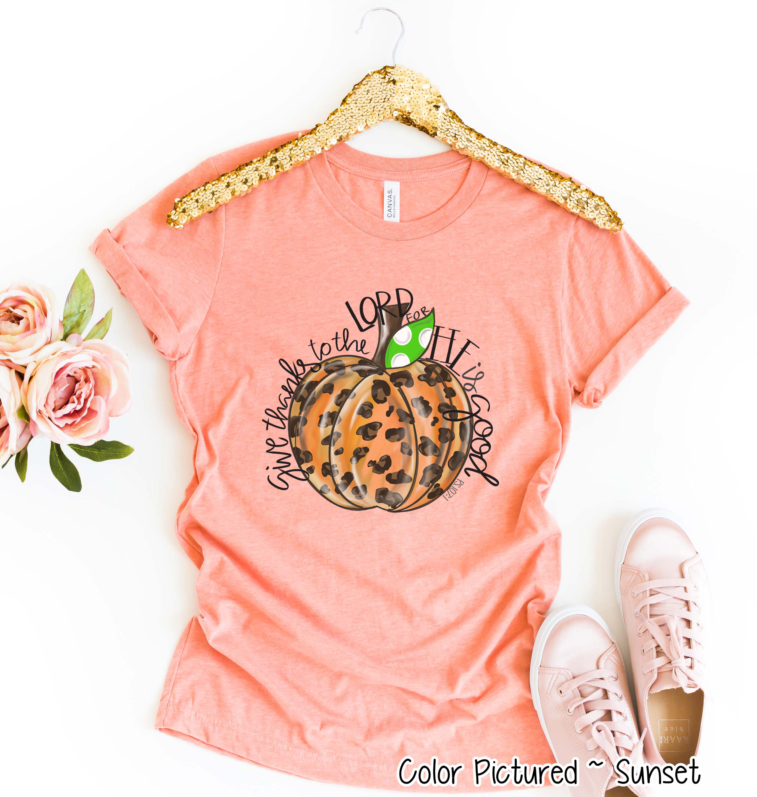 Give Thanks to the Lord Leopard Print Pumpkin Fall Shirt