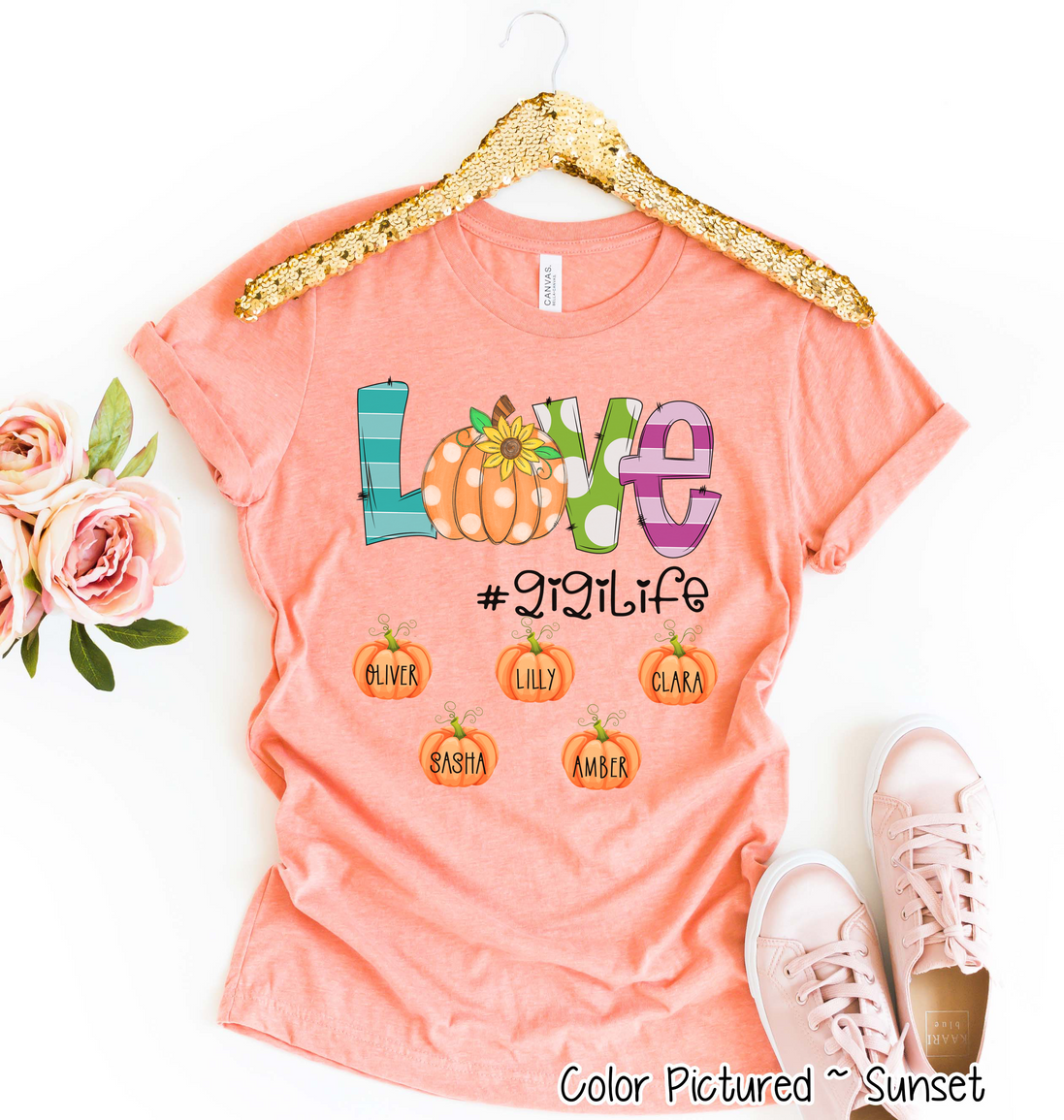 Love with Pumpkin Customized #Life ~ Custom Named Pumpkins Tee