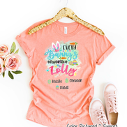 Personalized Shirt For Lolly Every Bunny's Favorite & Easter Eggs with Custom Grandkids Name Easter Day Tee