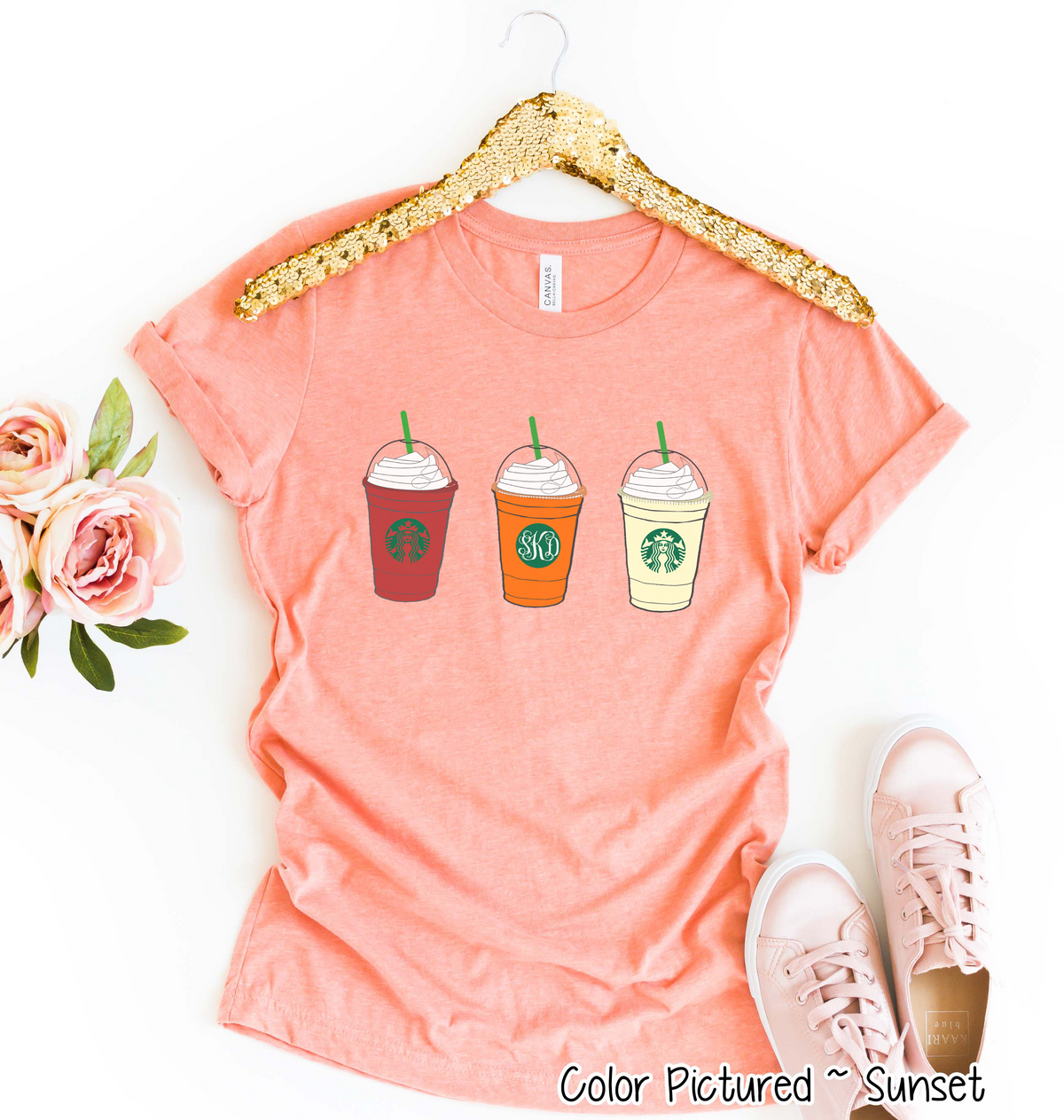 Starbucks Inspired Monogram Fall Tee
