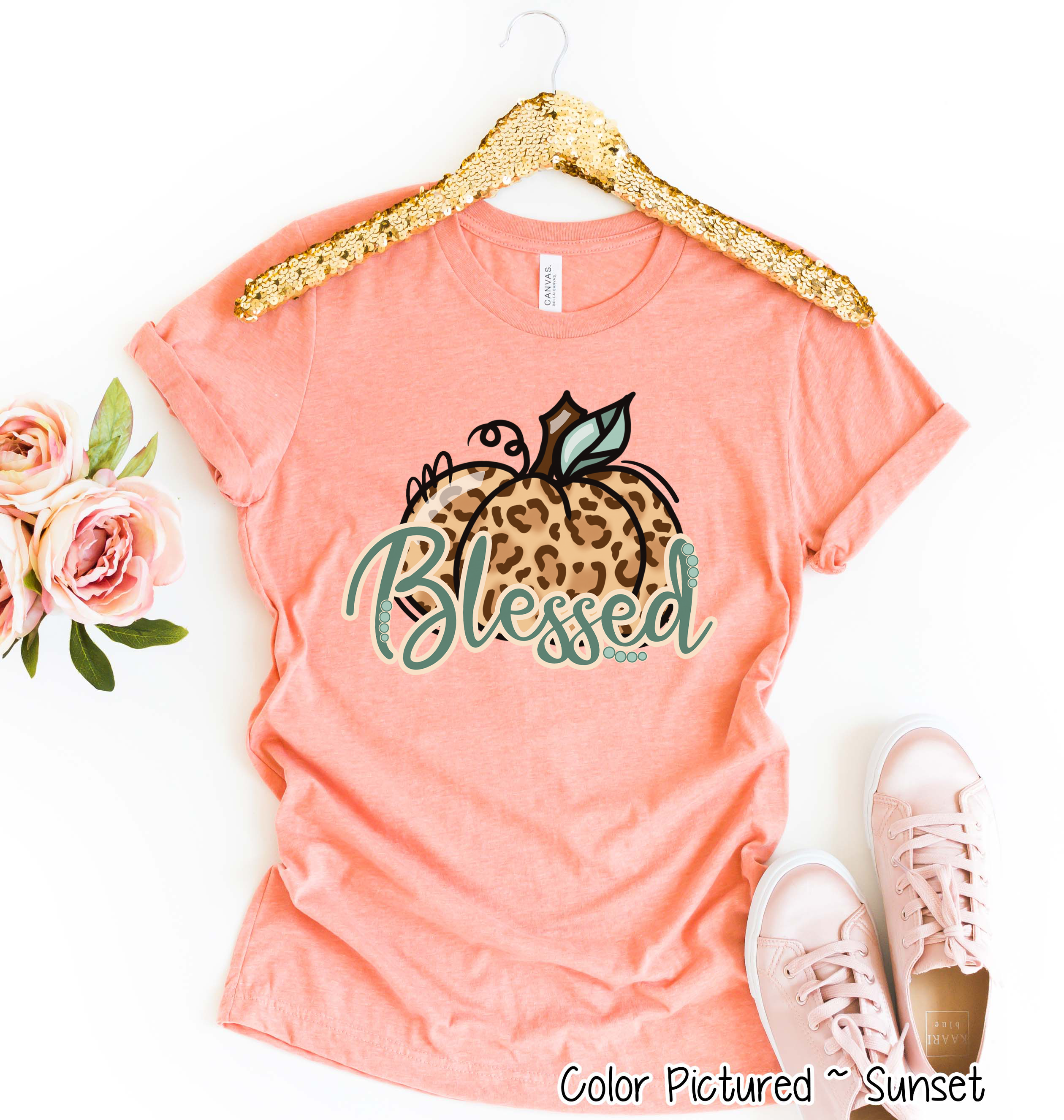 Blessed Leopard Pumpkin Shirt