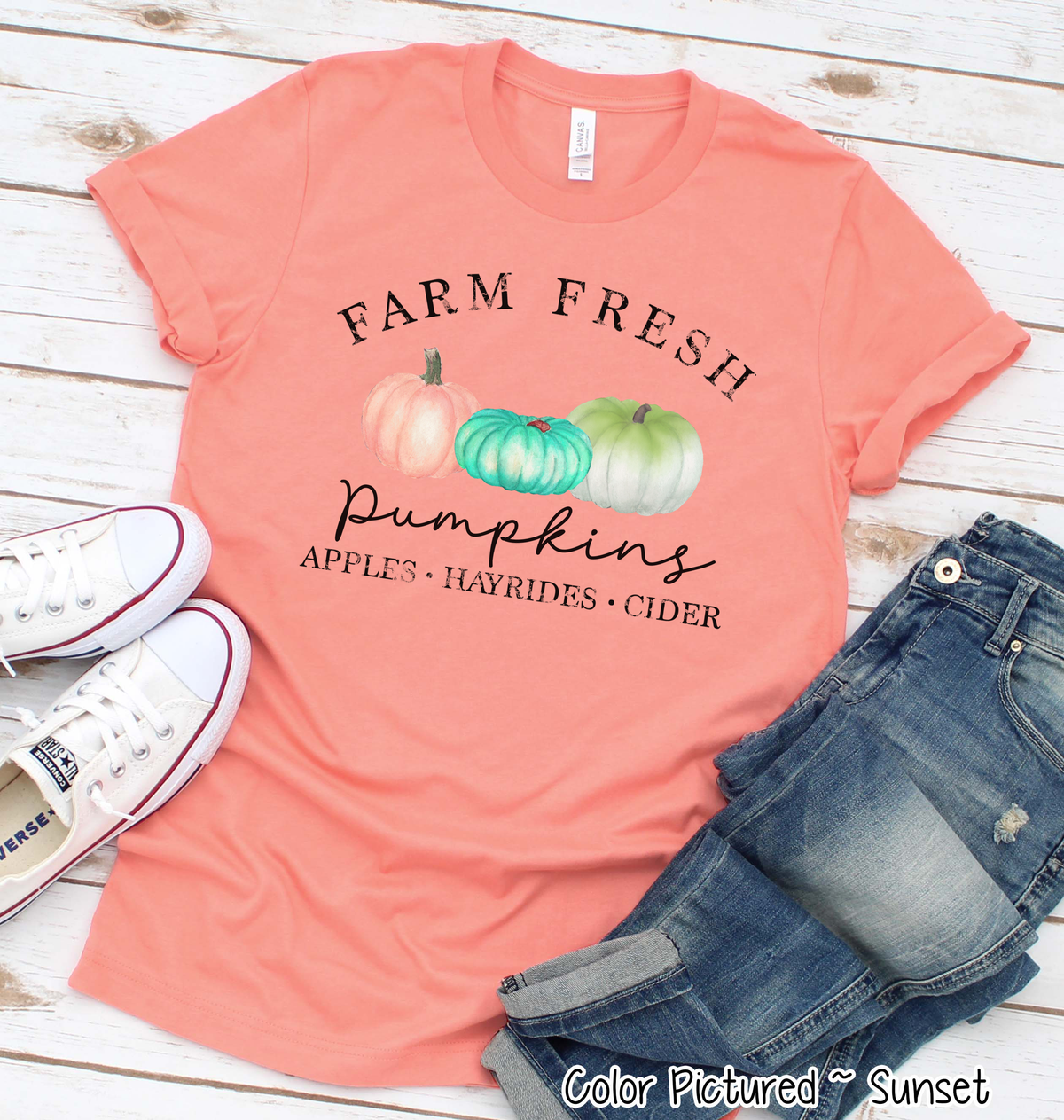 Farm Fresh Pumpkins Distressed Fall Tee