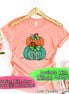 Orange & Green Leopard Stacked Pumpkin Monogram Tee