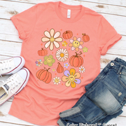 Retro Pumpkins & Daisys Scatter Fall Tee