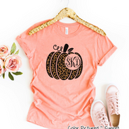 Leopard Pumpkin Monogram Tee