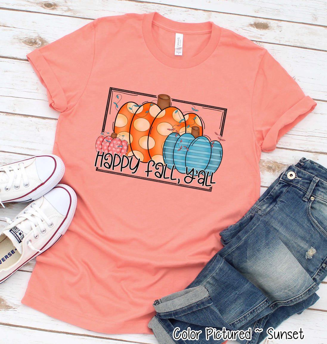 Happy Fall Yall Pumpkin Trio Fall Tee