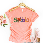 Orange, Blue, Purple Gobble with Turkey Tee