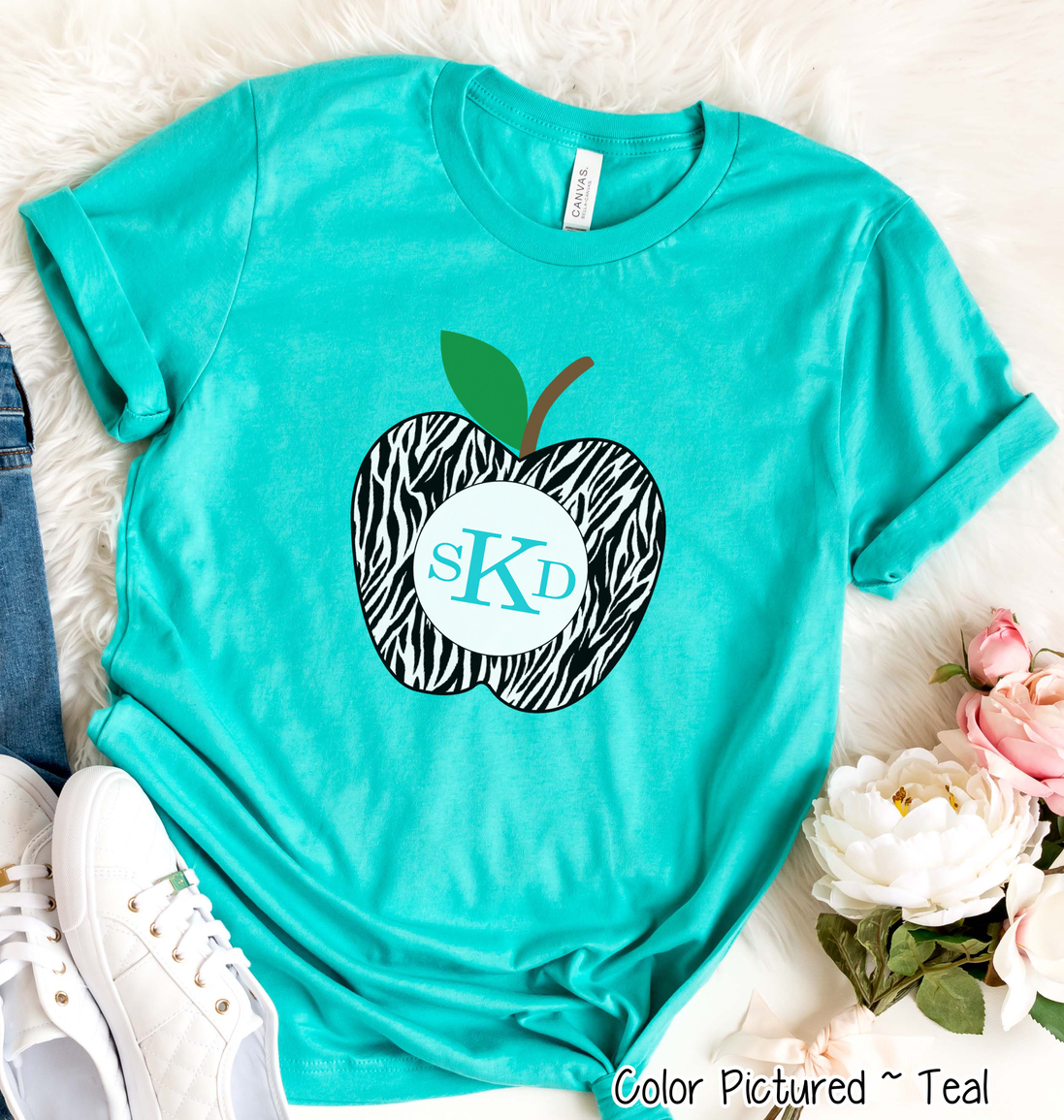 Monogram Zebra Apple Tee