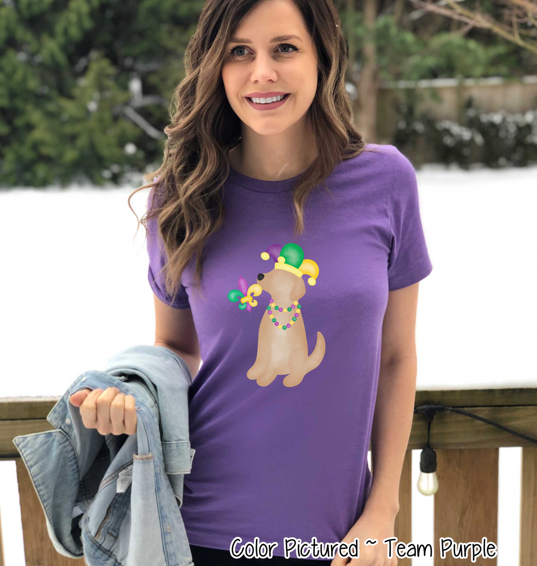 Yellow Lab Mardi Gras Tee