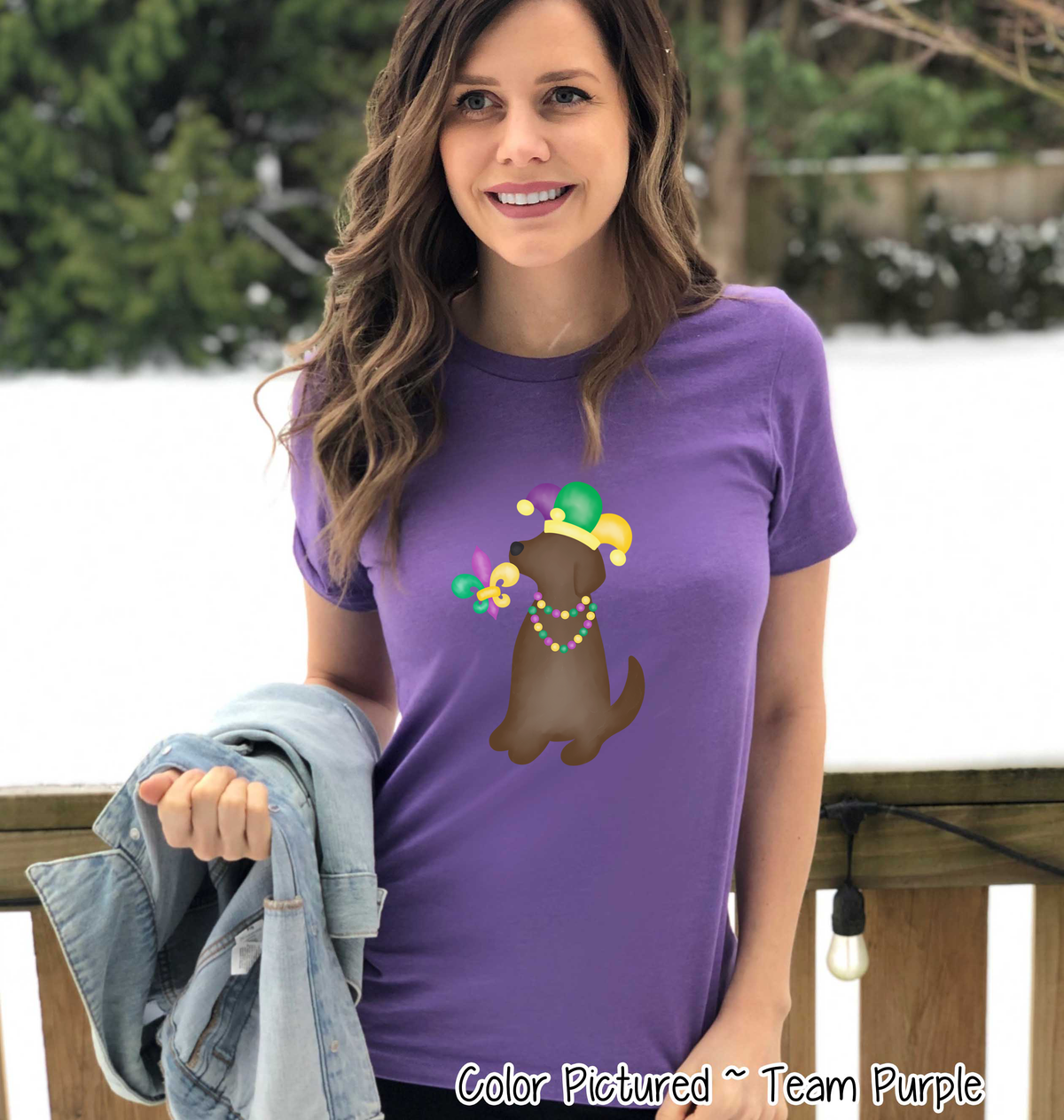 Brown Lab Mardi Gras Tee
