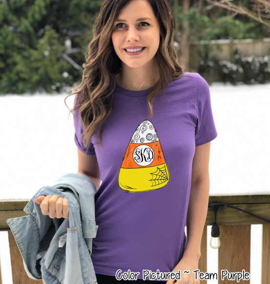 Monogrammed Candy Corn Graphic Tee