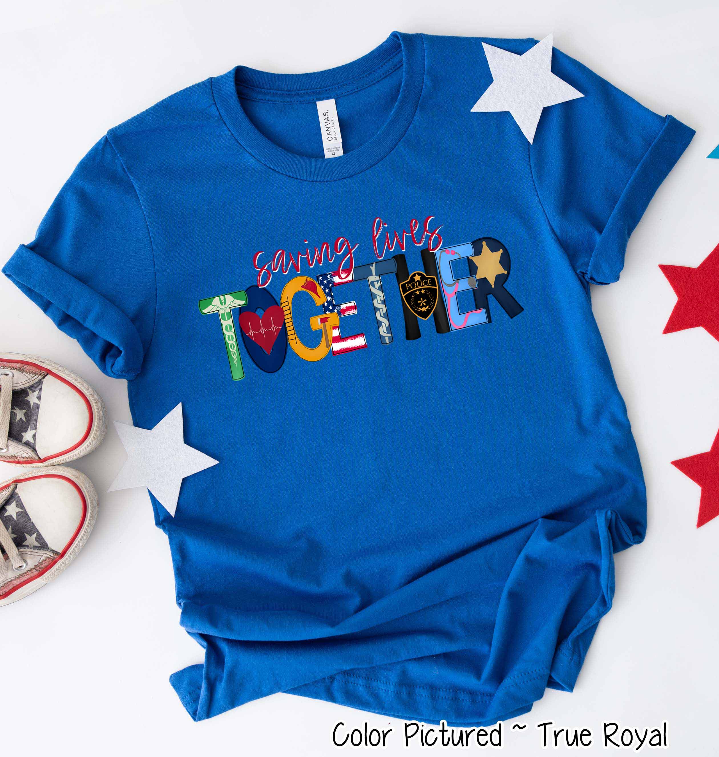 Saving Lives Together First Responders Tee