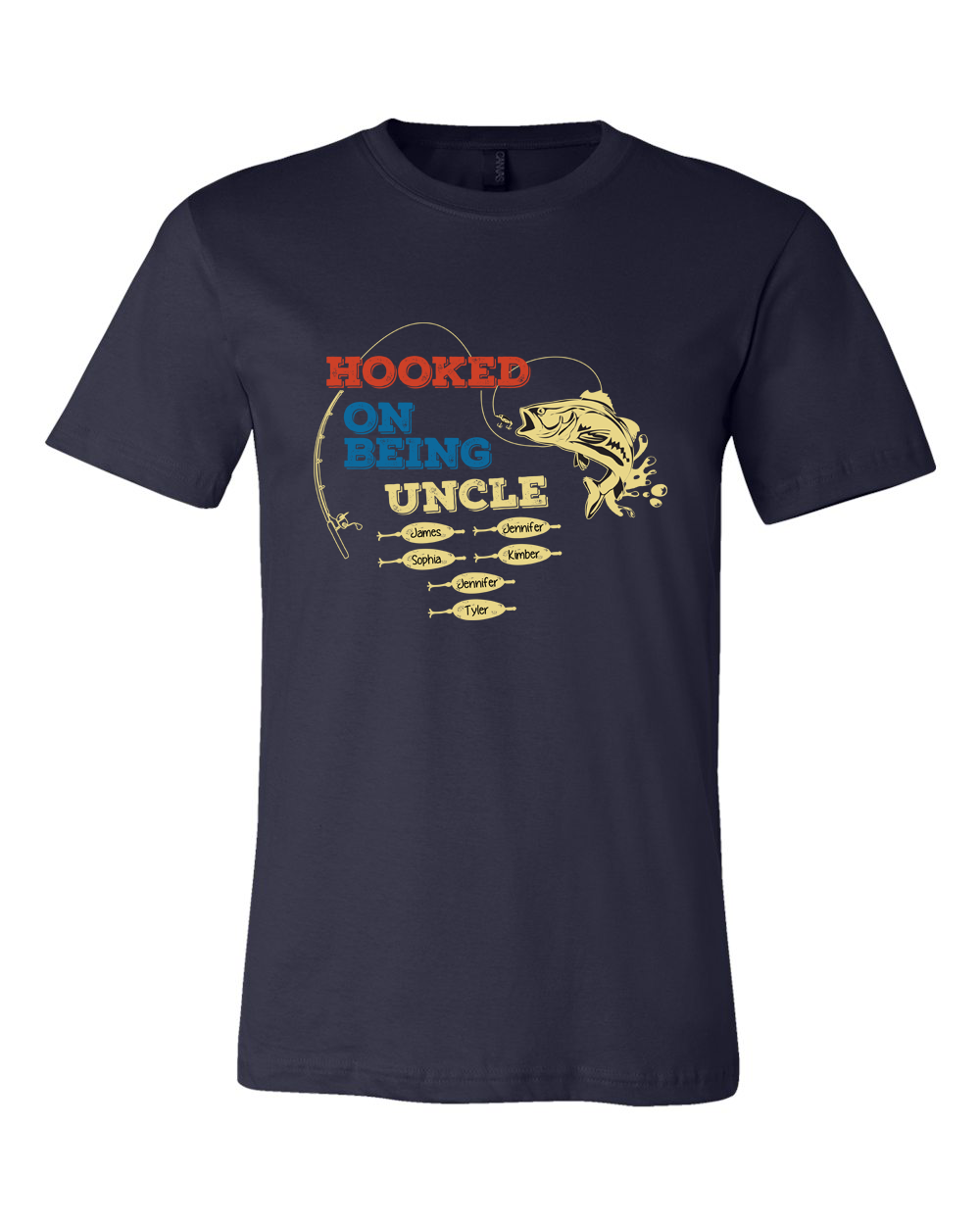 Custom Hooked on Being Dad-Father-Papa-Grandpa Tee