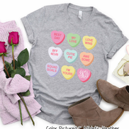 Monogram Conversation Hearts Grid Valentine Shirt