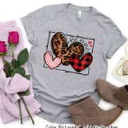 Leopard, Buffalo Plaid, Polka Dot, Heart Trio Valentine Shirt