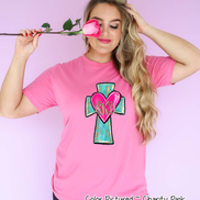 Monogram Cross and Heart with Gold Accents Shirt
