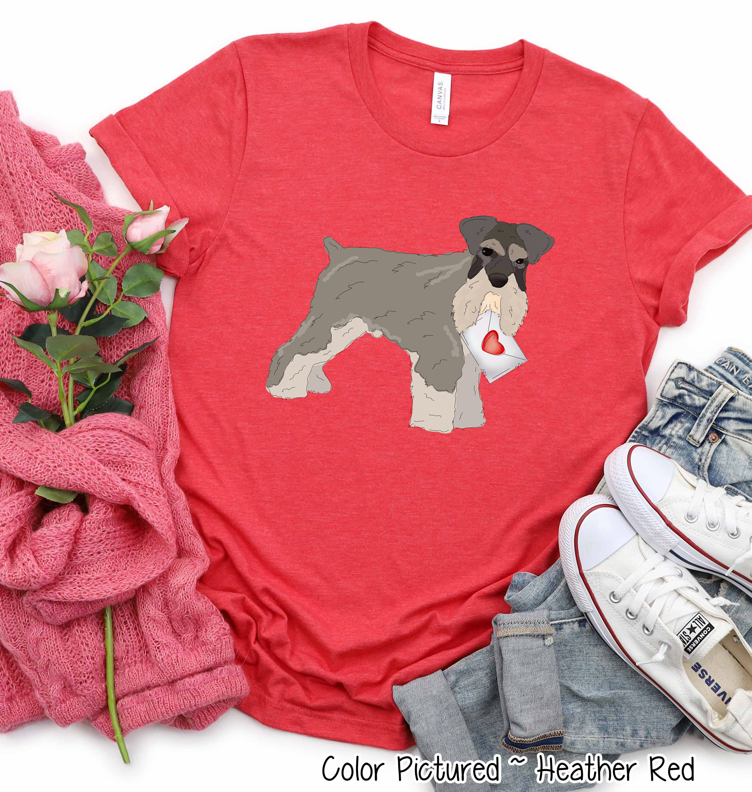 Schnauzer Dog Letter Valentine Shirt