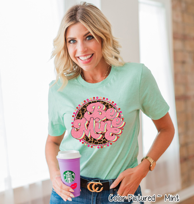 Leopard Print Retro Be Mine Valentine Shirt