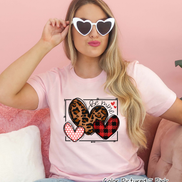 Leopard, Buffalo Plaid, Polka Dot, Heart Trio Valentine Shirt