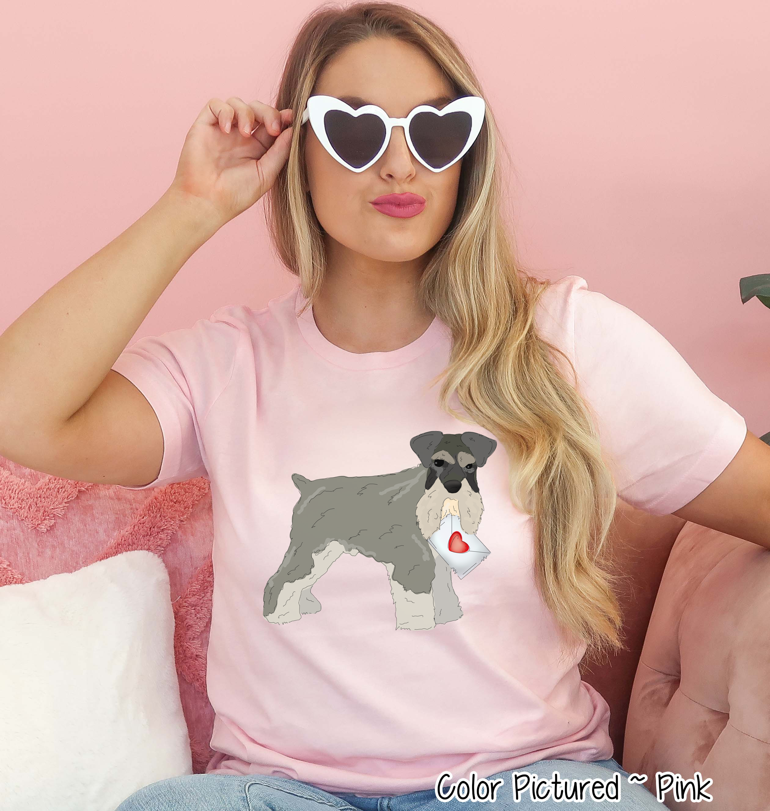 Schnauzer Dog Letter Valentine Shirt