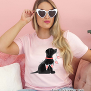 Black Lab Dog Love Valentine Shirt