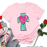 Monogram Cross and Heart with Gold Accents Shirt