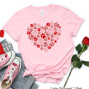 Paw Print Heart Valentine Shirt