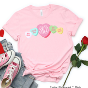 Monogram Conversation Hearts Line Valentine Shirt