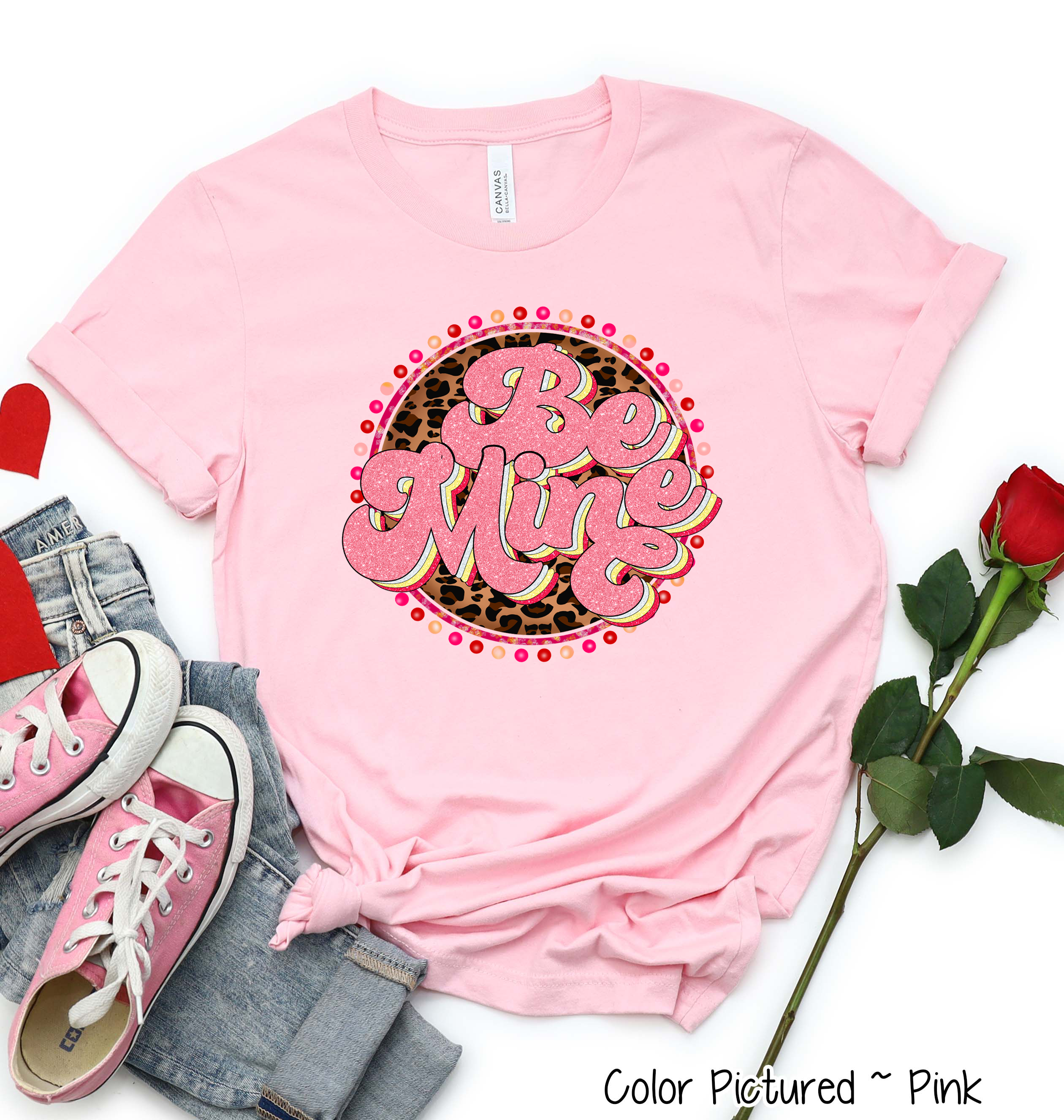Leopard Print Retro Be Mine Valentine Shirt