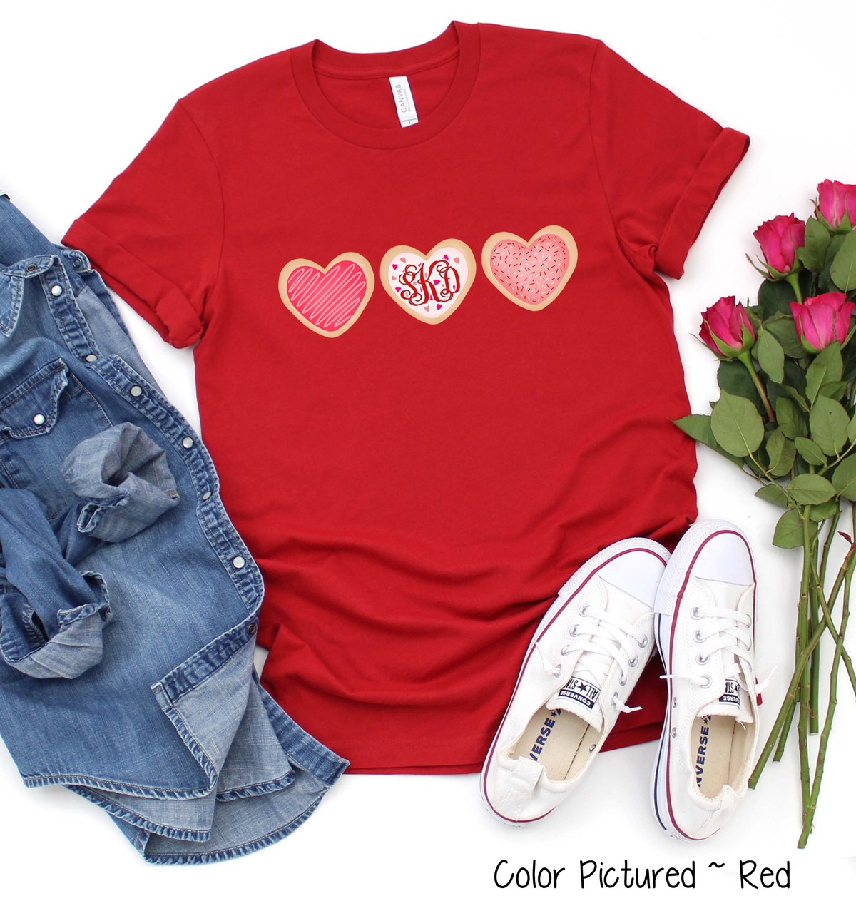 Monogram Cookie Trio Valentines Day Shirt