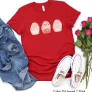 Monogram Cupcake Trio Valentine Shirt